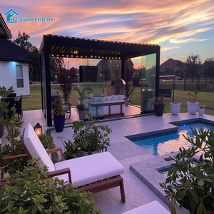 Pergola Intégrée en Aluminium Sweet Home, Construction Robuste Résistante au Vent, <span class=keywords><strong>Abri</strong></span> Extérieur <span class=keywords><strong>pour</strong></span> Cour et Espace <span class=keywords><strong>de</strong></span> Vie en Plein Air - Product Image 2