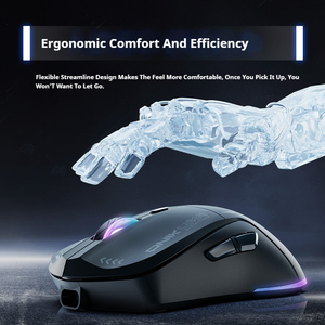 Onikuma cw917 có dây + Chuột không dây có thể sạc lại 400mAh Ergonomic im lặng chuột 2.4G Receiver MECHA Chuột chơi game máy tính xách tay - Product Image 4