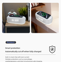 Cargador Inalámbrico Digital Inteligente Personalizado, Reloj Despertador Digital con Altavoz, 6 en 1, Lámpara Nocturna LED para el Hogar, la Mesita de Noche y Hoteles