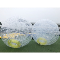Balle gonflable interactive géante en PVC pour le zorbing, idéale pour les jeux aquatiques et la course sur l'herbe, usage commercial, capacité 100 kg, 4 passagers