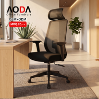 Chaise de bureau ergonomique AODA en maille avec appui-tête inclinable grand angle, accoudoirs 3D et siège surdimensionné