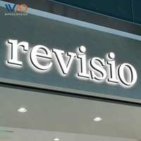 Enseigne lumineuse en acrylique pour devanture de magasin, logo d'entreprise, éclairage LED 3D sur le devant et l'arrière, logo personnalisé, enseignes lumineuses LED
