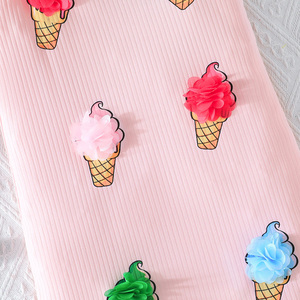 Vestido Casual Floral para Niña, Transpirable, sin Mangas, con Estampado de Helado, Ropa de Moda para Fiestas Infantiles, Vestidos para Bebés - Product Image 4