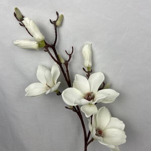 Minirama de tallo largo artificial para decoración del hogar, flor de magnolia de seda con spray para arreglos florales en jarrón - Product Image 6