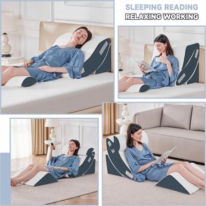 4 oreillers de soutien lombaire modernes en <span class=keywords><strong>mousse</strong></span> à mémoire de forme orthopédique, certifiés Certipur US et OEKO-Tex, pour adultes, anti-reflux acide, réglables - Product Image 4