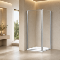 Cabine de douche carrée en verre sur mesure de 6 mm avec base 800x800-1000x1000x1950mm, vente en gros de cabines de douche pour salle de bain