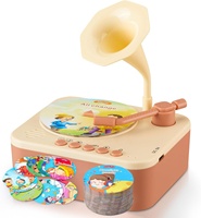 Caja de música para bebé, reproductor de música para niños, incluye 96 grabaciones conmutables, juguete educativo, gramófono para niños