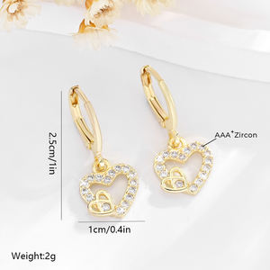 2025 nouveau haute qualité papillon classique 14k cuivre incrusté Zircon plaqué or usure quotidienne boucles d'oreilles en laiton bijoux pour femmes - Product Image 4