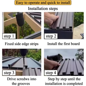 Cenador superior carcasa dura <span class=keywords><strong>cubierta</strong></span> de aluminio para patio techo panel sándwich hojas de techo de aluminio ignífugo azulejos - Product Image 5