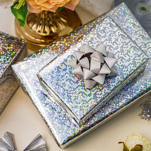 Papier d'emballage holographique Merture, rouleau de 17 pouces x 32,8 pieds, points argentés, papier métallisé pour fête, mariage, anniversaire, Noël - Product Image 3