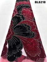 Tissu en dentelle 100 % polyester de qualité supérieure, brodé, transparent, résistant à l'abrasion, respirant, pour le polissage et le sablage efficaces des vêtements féminins