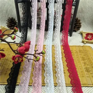 Width 2.1 cm nylon spandex Nigeria knitted elastic lace for dress and underwear