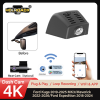 HOLROADX Caméra de tableau de bord double 4K style OEM pour Ford Kuga 2019-2025 MK3 2022-2026 Expedition 2018-2024 Plug & Play Contrôle WiFi via APP GPS