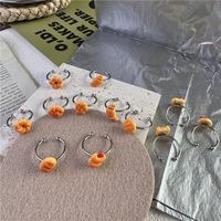 Intéressant Résine Pain Anneau En Acier Inoxydable Mignon Niche Personnalité Polyvalent Couple Ouvert Index Bague Anneau
