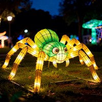Maßgefertigte Große Festival-Laternen Halloween LED-Spinnen-Laternen Dekorative Oster-Themen Wasserdichte Garten-Event-Seiden-Laternen