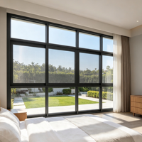 Ventanas correderas de aluminio con doble acristalamiento de Australia, ventanas abatibles de arco, ventanas de triple acristalamiento, ventana de doble acristalamiento