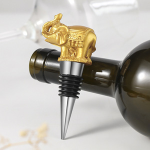 Elephant Wine Stopper Gold Metal <b>Sealing</b> Bottle Stoppers For Weddings Parties - Product Image 2