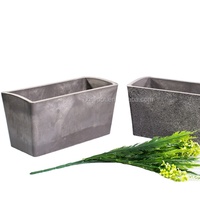 Pots et jardinières de jardin en plastique respectueux de l'environnement rectangulaires courts à l'aspect ciment