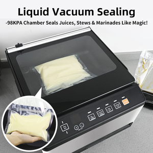 Machine de mise sous vide à <span class=keywords><strong>chambre</strong></span> 2 en 1 CVS101 pour aliments humides, machine de mise sous vide pour viande, compacte avec barre de mise sous vide de 11 pouces - Product Image 3