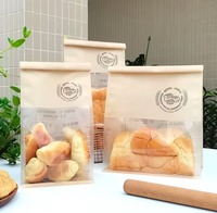 Sacs en papier kraft brun pour boulangerie avec fenêtre, logo personnalisé imprimé, qualité alimentaire, résistant à la graisse