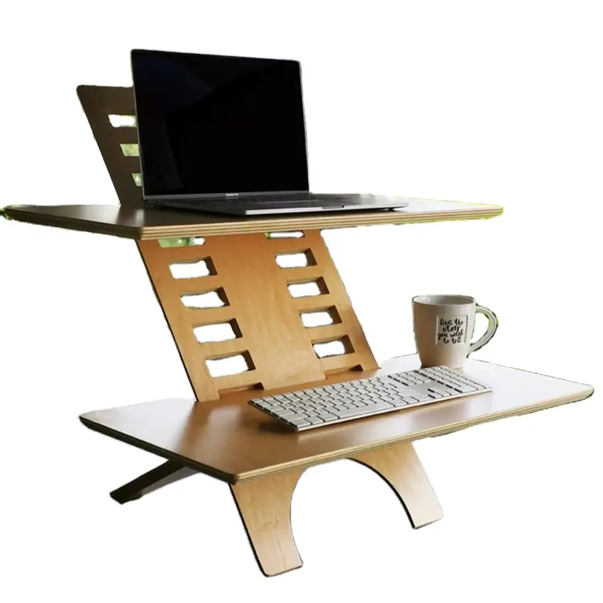 ไม้แล็ปท็อปปรับความสูงยืนขึ้นโต๊ะสำหรับบ้านสำนักงานคอมพิวเตอร์