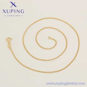 <span class=keywords><strong>Xuping</strong></span>-collar de oro de 14 quilates para hombre, Gargantilla neutral, <span class=keywords><strong>material</strong></span> de cobre, protección ambiental, joyería simple, nuevo diseño, A00725711 - Product Image 2