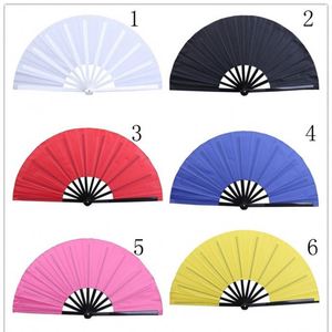 Grand éventail pliant noir pour la danse en ligne, les fans de popping, les fans de rave, les grands éventails pliables à claquer pour la danse, en plastique, pour l'artisanat - Product Image 5