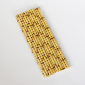 <b>Bamboo</b> <b>Straws</b> Green And Yellow <b>Bamboo</b> Pulp Straight Pipe For Dessert Table Wedding Party Cold Drinks - Product Image 3