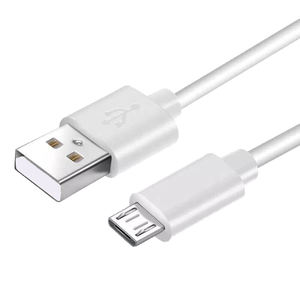 Cable de carga micro-USB blanco de 1,5 m Chaqueta de cobre puro y PVC para teléfonos Android y bancos de energía - Product Image 1