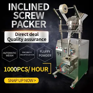 Inclined screw powder packer automatic inclined packing machine for dry seasoning spice chilli powder