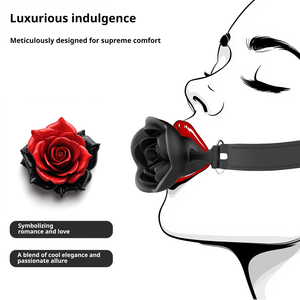 Jouets de bondage : Bâillon en silicone à bouche ouverte avec plug buccal en forme de rose, dispositif de retenue pour morsure, jouet pour adulte - Product Image 2