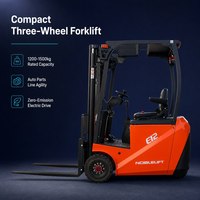 Chariot élévateur électrique à contrepoids à 3 roues, 1,5 tonne, batterie au plomb-acide, certifié CE ISO 9001, entreprise certifiée, usine