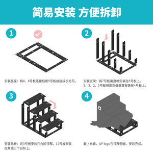 Escaleras para mascotas de 4 escalones de lana antideslizante para gatos, perros pequeños, muebles de interior - Product Image 4