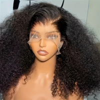 Perruques en dentelle frontale bon marché, cheveux humains bouclés crépus 13X6 HD, cheveux humains vierges vietnamiens, perruques en dentelle frontale HD pour femmes noires