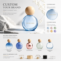 Flacon de parfum vide de luxe personnalisé avec emballage en boîte 50 ml pour marque privée OEM avec bouchon en bois