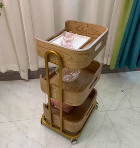 Carrito de Salón de Belleza Moderno de Alta Gama con Estante Móvil con Cajones, Construcción de Madera Sólida para Peluquería y Baño - Product Image 6