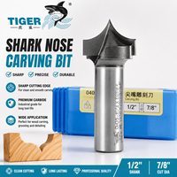 Fresa de router de carburo de tungsteno Tiger Shark con punta ovolo para paneles de puerta, fresa CNC de punta puntiaguda para perfilado de bordes de gabinetes OEM