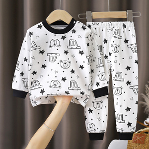 Venta Directa de Fábrica, Precios Bajos, Lindos Conjuntos de Dos Piezas de Algodón con Dibujos Animados para Primavera y Otoño, de Manga Larga, que Absorben la Humedad, para Niños y Niñas - Product Image 3