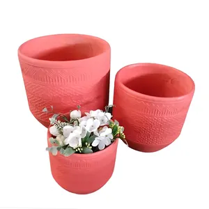 Tuin Decor Fiber Clay Indoor Beton Glasvezel Planter Met Drainage Fiberclay