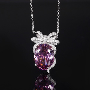 Wholesale Eco-friendly Copper Fashion Jewelry Sets 15*20mm Bird Nest Cut Cubic Zirconia <b>Bow</b> Necklace Ring for Women Party <b>Gift</b> - Product Image 4