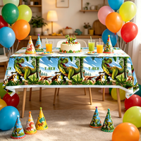 Nappe jetable en plastique dinosaure T-Rex pour fête d'anniversaire d'enfants, couverture de table pour décoration de baby shower sur le thème du Jurassic