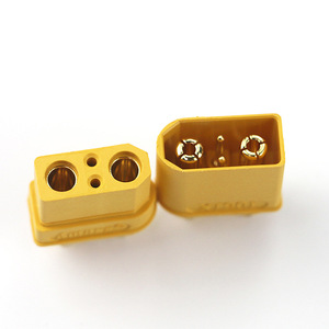 Connecteur Amass XT90I avec doubles broches de signalisation, prise d'alimentation rectangulaire plaquée or 45A, service OEM direct usine - Product Image 2