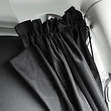 Five-Piece Set Car Rear Partition Curtains Mesh Heat Insulation Privacy Features Black Color - Product Image 5