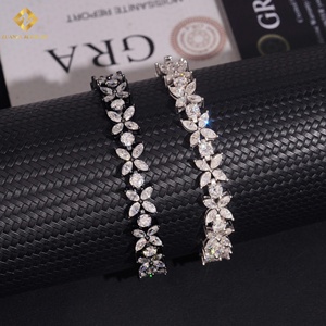 Fashion Hio Hop Jewelry Fancy Cut Moissnaite Tennis <b>Bracelet</b> <b>Solid</b> 925 <b>Silver</b> Moissanite DVVS <b>Bracelet</b> GRA Certificate - Product Image 1