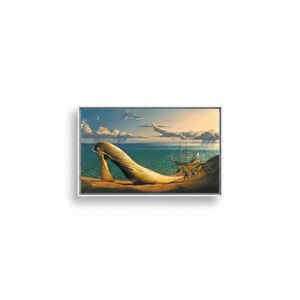 Printed <b>Canvas</b>: Surreal High Heel Fantasy Ocean Scene,WHITE <b>FRAMED</b> <b>CANVAS</b> - Product Image 2