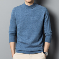 Pull en tricot personnalisé mode hiver chaud couleur unie pull en laine à col rond chandails en tricot pour hommes
