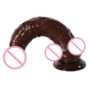 Gros godes en silicone noir pour femmes jouets de pénis réalistes pour femme sensation de peau véritable douce gode de poussée jouet sexuel