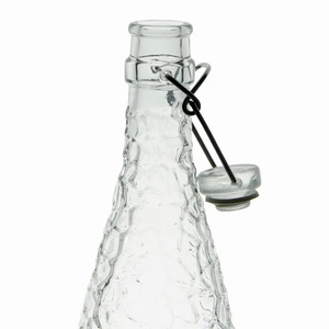 Créer des bouteilles à couvercle transparent avec Logo de motif décoratif en relief 500ml bouteilles de vin en verre à bascule pour jus de fraise - Product Image 2