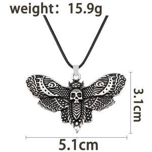 Collier pendentif vintage Crâne <span class=keywords><strong>de</strong></span> moustache <span class=keywords><strong>de</strong></span> <span class=keywords><strong>la</strong></span> <span class=keywords><strong>mort</strong></span>, motif insecte gothique, cordon en cire noire, style sombre, bijou <span class=keywords><strong>de</strong></span> cou, cadeau - Product Image 6