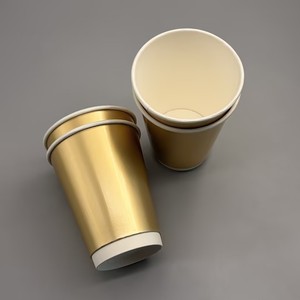 Gobelets en papier jetables de luxe à surface dorée, revêtement PE de qualité alimentaire, pour boissons chaudes et froides - Product Image 3